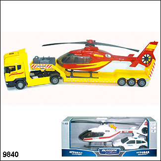 Набор машинок "SCANIA TRANSPORT" с вертолетом 1:48