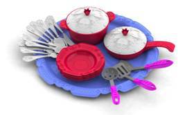 Набор посуды Кухонный сервиз Волшебная Хозяюшка (23 предмета на подносе) 31,5х20х9 см
