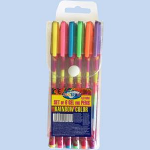 Ручки гелевые набор 6 цветов RAINBOW, 0,8мм
