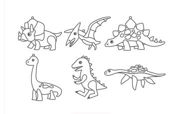 Витражи-мини 6шт, Набор 9: Динозавры