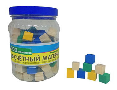 Кубики деревянные 100 шт