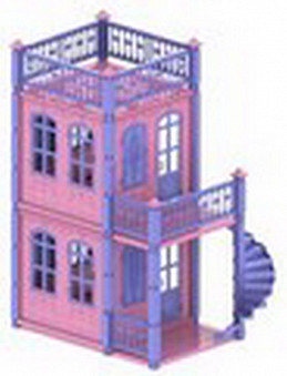 Домик для кукол "Замок Принцессы" (2 этажа) (розовый) 49х19х54 см