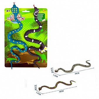 Животные Abtoys серии "Юный натуралист" Змея, 2 шт в наборе, термопластичная резина