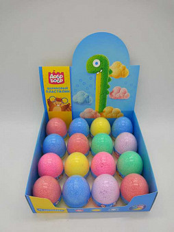 Пластилин шариковый крупнозернистый пастельные тона в яйце ассорти 8 цветов в дисплей-боксе (16 шт) цена за 1 шт