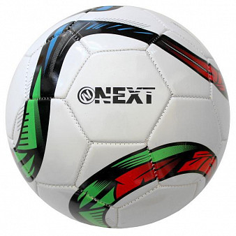 Мяч футбольный "Next", пвх 2 слоя, белый с цветной полосой