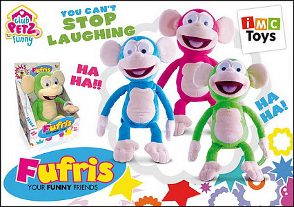 Club Petz Funny Обезьянка Fufris интерактивная , смеётся и подпрыгивает, звуковые эффекты, в ассортименте 3 цвета, мягконабивная