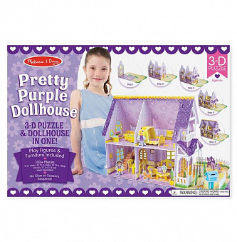 Пазл 3D "Пурпурный домик для куклы"