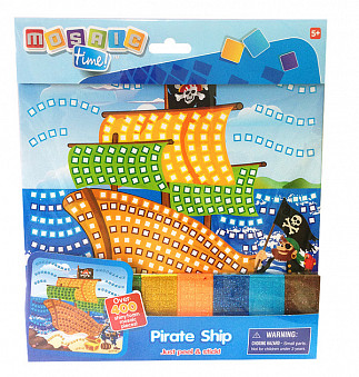 Мозаика Пиратский корабль, более 400 деталей, собираем по цветам, 26х28х1см