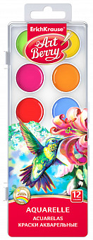 Краски акварельные ArtBerry 12 цветов с УФ защитой яркости