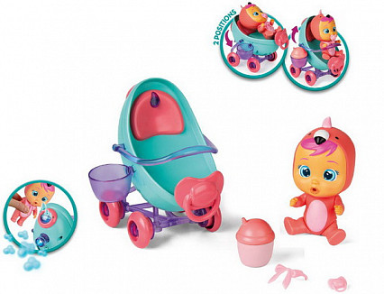 CRYBABIES MAGIC TEARS Игровой набор: Плачущий младенец Фэнси в комплекте с коляской и аксессуарами