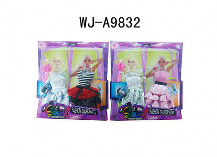 Одежды и аксессуары для куклы высотой 29 см 2 шт в ассортименте (2 платья, обувь, сумочка, расческа)