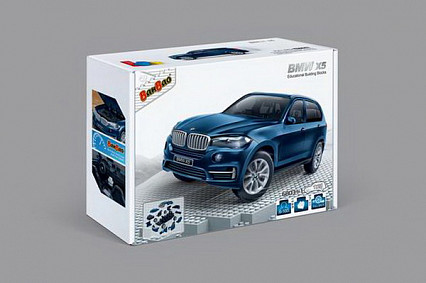Конструктор Машина BMW X5 (синий цвет), масштаб 1:28, 26.5х18.5х8см