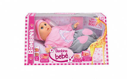 Кукла-пупс "Bambina Bebe",  тм Dimian, 40 см, с живой мимикой, со звуковыми эффектами