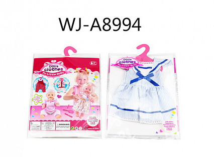 Одежда для кукол: платье (белый цвет), 25,5x36x1см