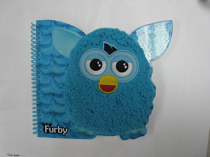 Furby. Записная книжка большая, синяя, желтая 22.5х19.2см