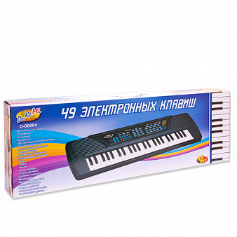 Детский синтезатор (пианино электронное) с микрофоном, 49 клавиш, 80см
