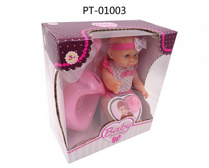 Кукла-пупс "Baby boutique", 25 см, пьет и писает, ПВХ, в ассортименте 2 вида (розовая и голубая)