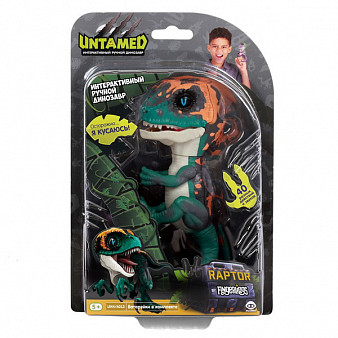 Динозавр интерактивный Фури,темно-зеленый с бежевым 12 см