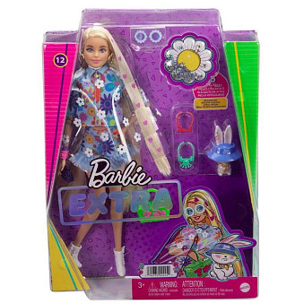 Кукла Mattel Barbie Экстра в цветочном платье