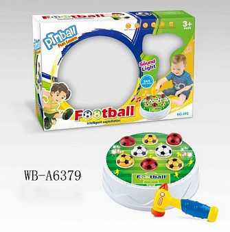 Игра настольная "Футбол-стучалка", для развития реакции, со звуковыми и световыми эффектами, 2,5х32,5х7