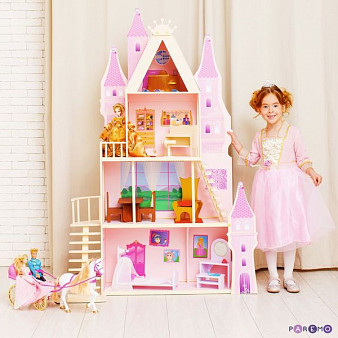 Дворец Барби летний "Розовый сапфир " с 16 предметами мебели и текстилем