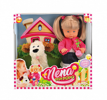 Кукла NENA, тм Dimian, 36 см  с собачкой (без звука)