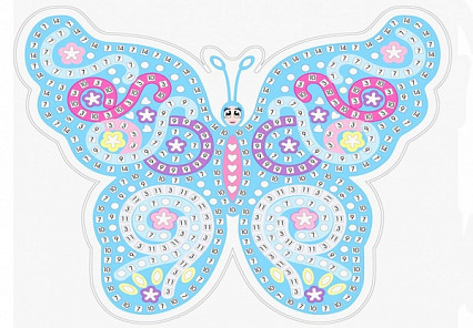 Мозаика - стикеры "Голубая бабочка "