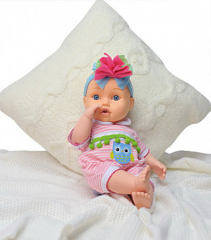 Кукла-пупс "Bambina Bebe",  тм Dimian, 42 см, с аксессуарами для кормления, звуковые эффекты