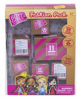 1TOY Игр.наб.из 6 посылок с сюрпризом для кукол Boxy Girls,кор.15х5х19,5 см