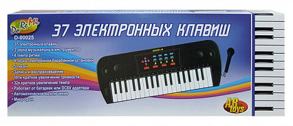 Детский синтезатор (пианино электронное) с микрофоном, 37 клавиш, 53 см