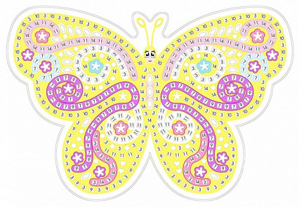 Мозаика-стикеры "Желтая бабочка "