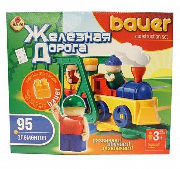 Конструктор Bauer серии Железная дорога 95 элелента (в коробке)