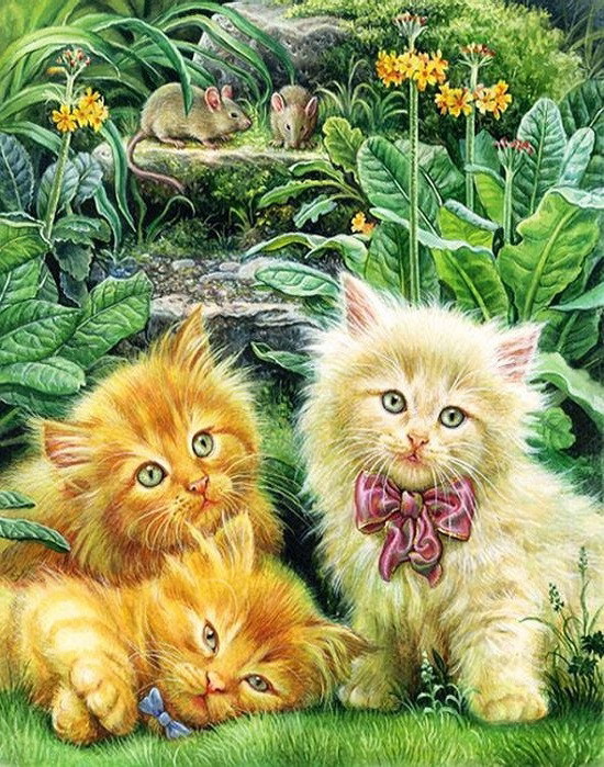 Три котенка картина