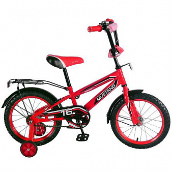 Велосипед детский «MUSTANG», размер колес 16 дюймов, цвет красно-черный