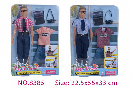 Кукла Defa мальчик, со сменной одеждой (фотограф/офисный работник) 2 вида в ассорт., 22,5x5,5x33cm