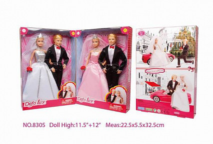 Куклы,2 шт в наборе: жених и невеста, 2 вида в ассортименте