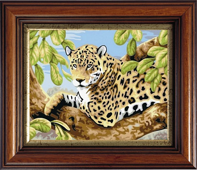 Картина из страз Леопард на ветвях