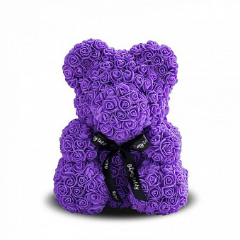  Мишка из роз 3D 40см (Фиолетовый)