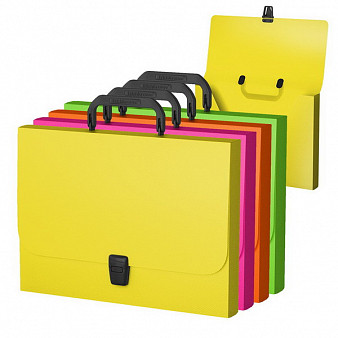 Портфель пластиковый ErichKrause Glance Neon, A4, ассорти (в пакете по 1шт.)
