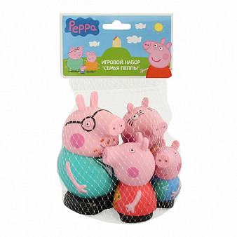 PEPPA PIG. Игровой набор пластизоль СЕМЬЯ ПЕППЫ, 4 фигурки,