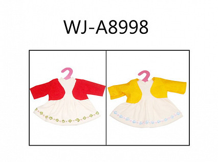 Одежда для кукол: платье с кофточкой, 2 вида в ассортименте, 23x30x1см