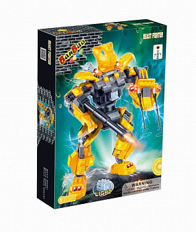 Конструктор Робот, эл\мех. (желтый) 215 деталей, со световыми эффектами, 33x24x7см  Banbao (Банбао)