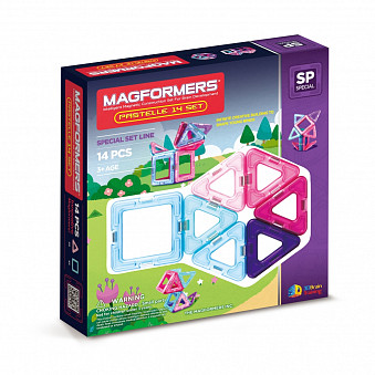 Магнитный конструктор MAGFORMERS 14 Pastelle set