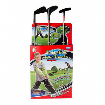 Гольф, 27x60x8см в наборе: 3 клюшки для гольфа, 3 шарика, 1 коврик, 1 подставка с лункой