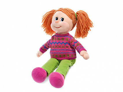 Кукла Варенька в свитере музыкальная 23 см, звук  «Цветы для мамы»