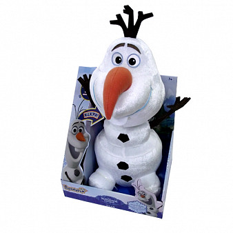 Disney. Снеговик Олаф (OLAF), герой из к/ф "Холодное Сердце", мягконабивной, смеется, вращается, вибрирует, 35 см
