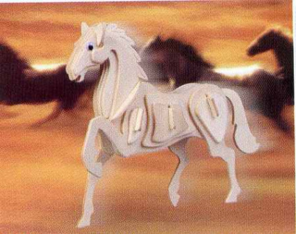 Модель деревянная сборная, Животные, "Лошадь" (3пласт.)
