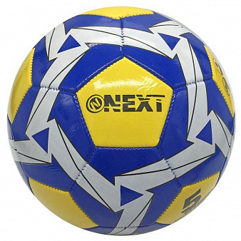 Мяч футбольный "Next", пвх 2 слоя, желтый, белый, синий