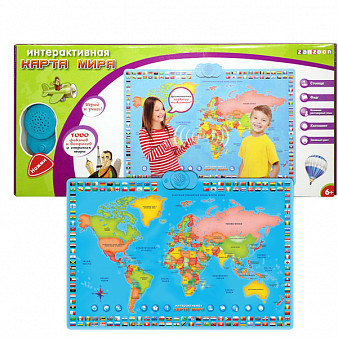 Карта мира интерактивная, в коробке (65*7,5*30 см)