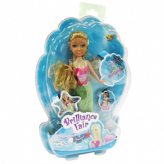 Кукла Brilliance Fair Русалочка с диадемой и подвеской в виде морского конька, 26,7 см